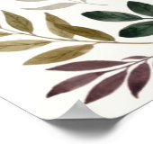 Aquarelle Feuilles d'automne et Affiche de bienven (Coin)