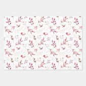 Aquarelle Feuilles d'enveloppement de Noël Ensembl (Devant 3)