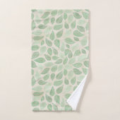 Aquarelle Feuilles en vert et beige (Serviette à main)