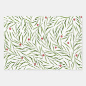 Aquarelle Feuilles et baies hiver (Devant 3)