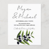 Aquarelle feuilles et olives, blanc simple (Devant)
