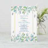 Aquarelle Feuilles Invitation religieuse (Debout devant)