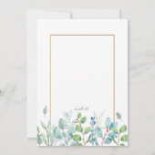 Aquarelle Feuilles Invitation religieuse (Dos)