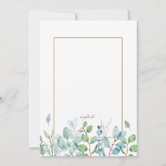 Aquarelle Feuilles Invitation religieuse (Dos)