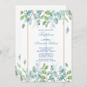 Aquarelle Feuilles Invitation religieuse (Devant / Derrière)