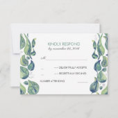 Aquarelle Feuilles Laurel Mariage rustique RSVP (Devant)