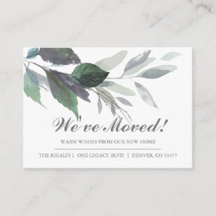 Aquarelle Feuilles Nouvelle maison Faire-part de d
