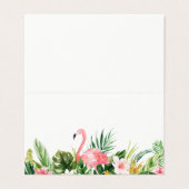 Aquarelle Feuilles tropicaux avec Flamant rose (Outside Unfolded)
