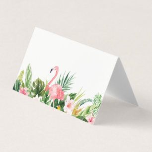 Aquarelle Feuilles tropicaux avec Flamant rose