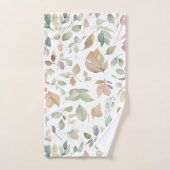 Aquarelle Feuilles Vert de la Terre (Serviette à main)