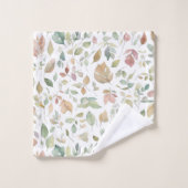 Aquarelle Feuilles Vert de la Terre (Gant de toilette)