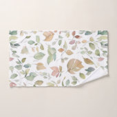 Aquarelle Feuilles Vert de la Terre (Serviette à main)