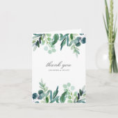 Aquarelle feuillue Carte de remerciements Mariage  (Devant)