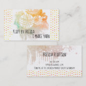 Aquarelle fil tricot crochet carte de visite (Devant / Derrière)