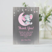 Aquarelle fille éléphant Carte de remerciements ro (Debout devant)