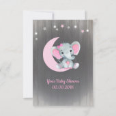 Aquarelle fille éléphant Carte de remerciements ro (Dos)