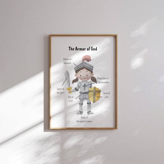 Aquarelle Filles l'armure de Dieu poster