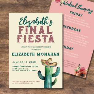 Aquarelle Finale Fiesta Bachelorette Invitation