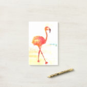 Aquarelle Flamant rose rose Dessin Notes post-it (Sur un bureau)