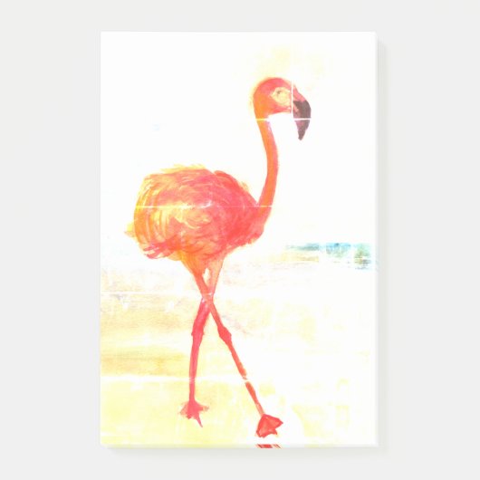 Aquarelle Flamant rose rose Dessin Notes post-it (Devant)