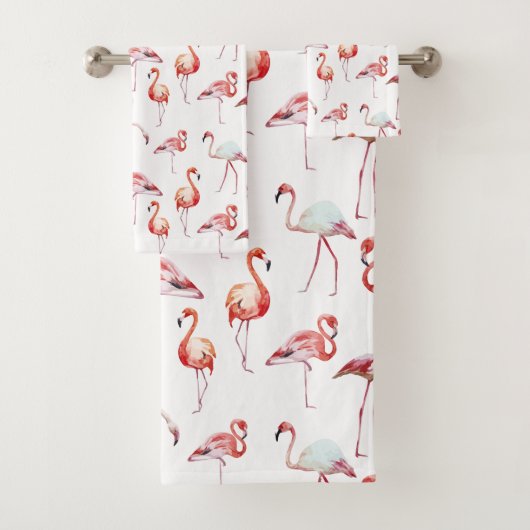 Aquarelle Flamant rose rose tropicale (En situation)