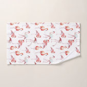 Aquarelle Flamant rose rose tropicale (Serviette à main)