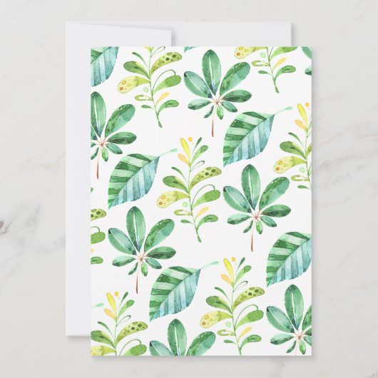 Aquarelle Flamant rose tropical Invitation d'anniv (Dos)