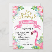 Aquarelle Flamingle Anniversaire Invitation (Devant)