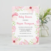 Aquarelle Fleur Baby shower Invitation Anémone (Debout devant)