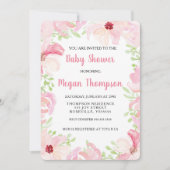 Aquarelle Fleur Baby shower Invitation Anémone (Devant)