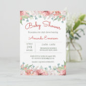 Aquarelle Fleur Bébé Douche Invitations (Debout devant)