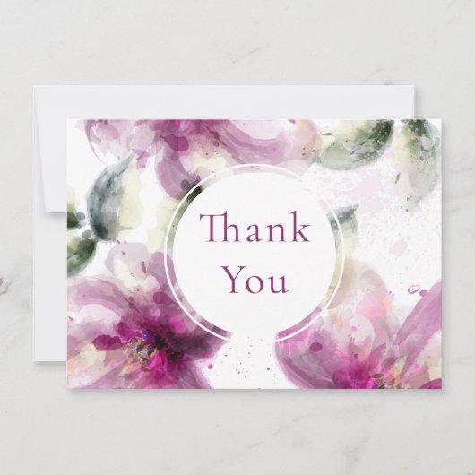 Aquarelle Fleur de Lys Rose Merci (Devant)