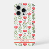 Aquarelle Fleur de Pavot Corail Rose (Verso)