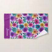 Aquarelle Fleur fleurit Colorée Nom Floral (Serviette à main)