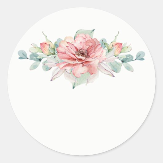 Aquarelle Fleur Mariage Favoriser Stickers (Devant)