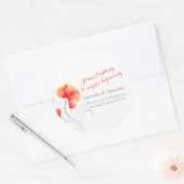 Aquarelle fleur orange mariage bonbons autocollant (Enveloppe)