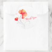 Aquarelle fleur orange mariage merci sticker (Sac)