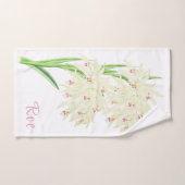 Aquarelle Fleur Orchidée Blanche Personnalisée (Serviette à main)