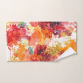 Aquarelle Fleur Peinture Rouge Orange Floral Autom (Serviette à main)