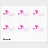 Aquarelle fleur rose mariage marié autocollant (Feuille)