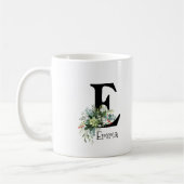 Aquarelle fleur rouge eucalyptus tasse de café (Gauche)
