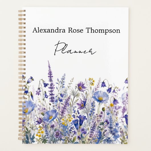 Aquarelle Fleur Sauvage Bleu Violet (Devant)