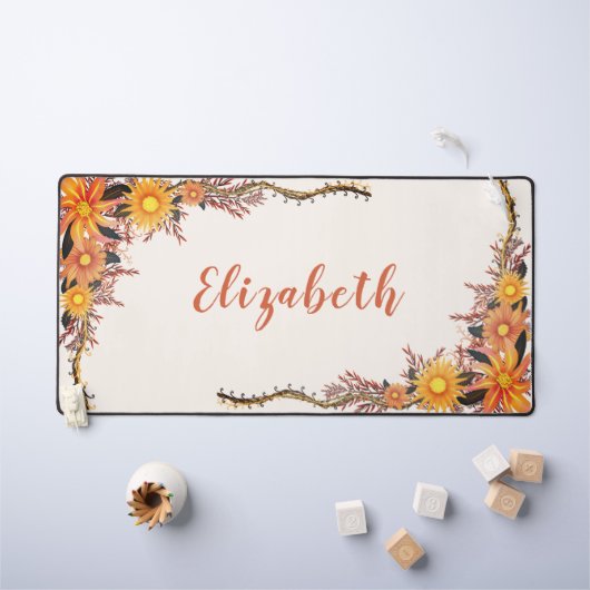 Aquarelle Fleur sauvage Boho Jaune Orange Personne (Tableau pour enfants)