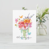 Aquarelle fleur sauvage dans le Carte de remerciem (Debout devant)