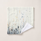 Aquarelle Fleur sauvage délicate Bleu pâle Jaune (Gant de toilette)