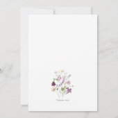 Aquarelle fleur sauvage élégante invitation de mar (Dos)