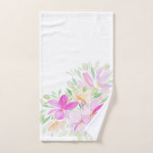 Aquarelle fleur sauvage en rose, jaune, vert (Serviette à main)