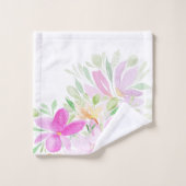 Aquarelle fleur sauvage en rose, jaune, vert (Gant de toilette)