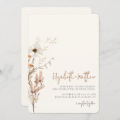 Aquarelle fleur sauvage Faire-part de mariage mini (Devant / Derrière)