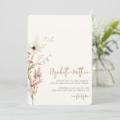 Aquarelle fleur sauvage Faire-part de mariage mini (Debout devant)